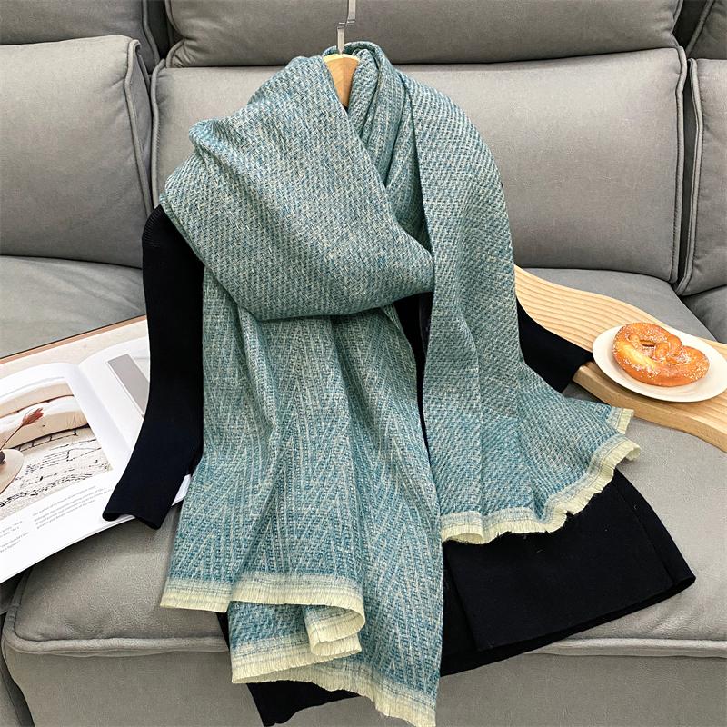 Women Winter Warm Luxury Imitation Cashmere Scarves Solid color Fashion Shawl Wrap Ladies Blanket Foulard Pashmina Bandana Scra