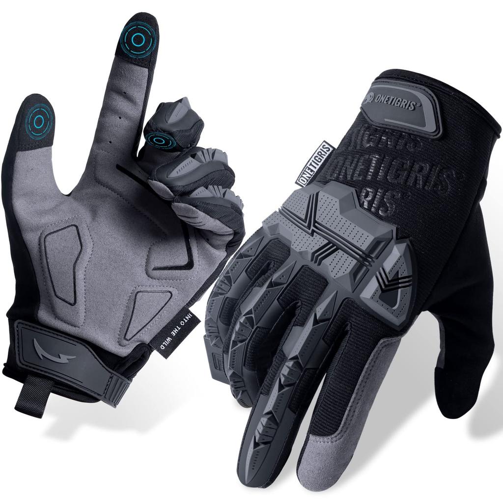 OneTigris Motorcycle Gloves, Tactical Gloves, 3D Dimensional, For Spring, Summer, Autumn, Winter, Smartphone Compatible,