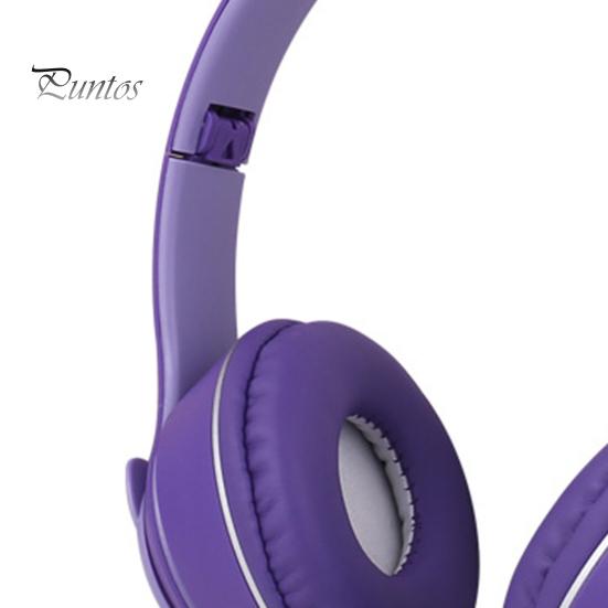 1 Set Headphone Foldable RGB Light Bear-shape Bluetooth-compatible 5.0 Wireless Headset Computer Accessories