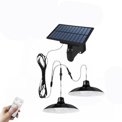 Waterproof Solar Pendant Light Single Double-Head Design Solar Powered LED Chandelier with Remote Control Led Hanging