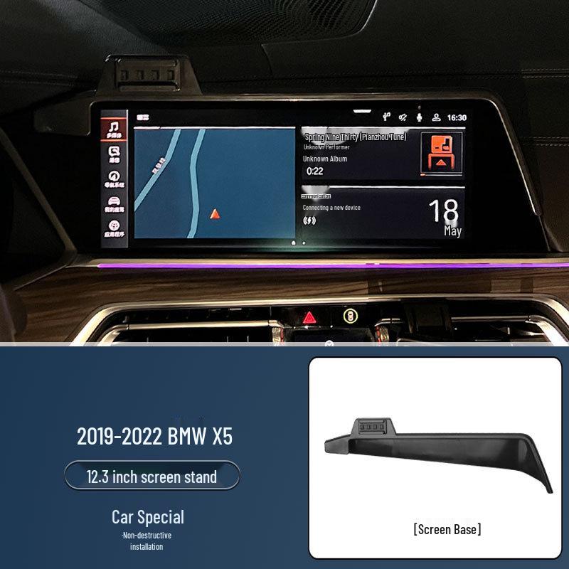 Soporte de teléfono con carga inalámbrica para BMW X5 (2014-2023) con Navegación de Modelo de Pantalla.