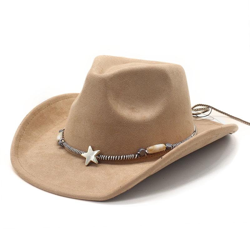 Bohemian Minority Suede Hat Belt Couple Hat Western Cowboy Top Hat