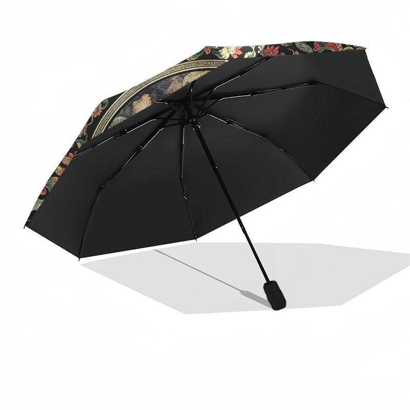 Owl, TapestryThemed Automatic Opening and Closing Umbrella 8 Ribs, Suitable for Leisure and Going Out, Outdoor Accessory, Gothic Style, Fa