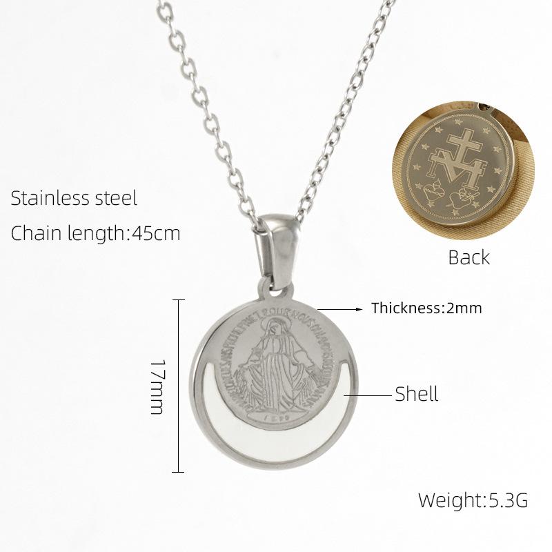 

Новая модная религиозная серия, универсальное круглое ожерелье из титановой стали, персонализированное мужское и женское повседневное парное ожерелье с подвеской