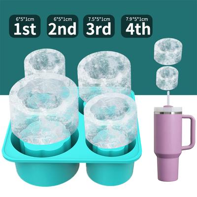 Ice Cube Tray Mold with Lid Summer Ice Mould Silicone Circle Ice Maker Mold for Stanley 40oz 30oz 20oz 14oz Accessories