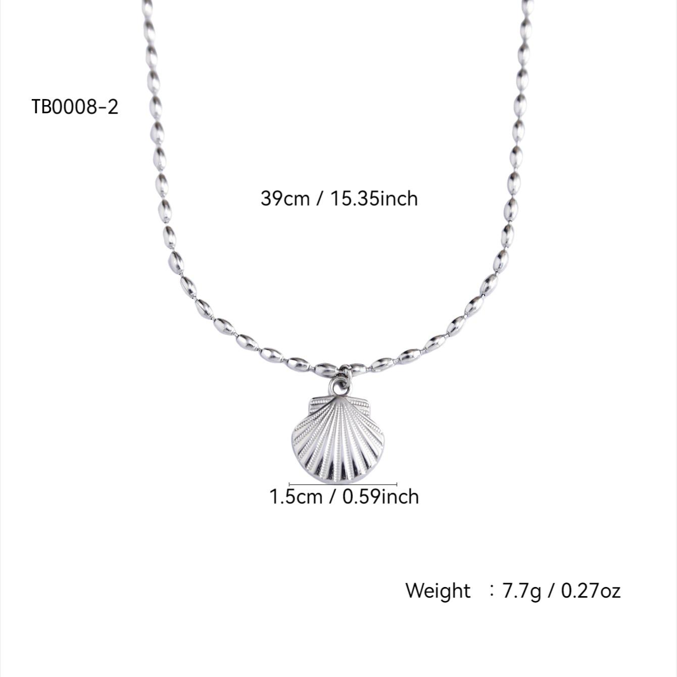 

Летняя пляжная серия Модный простой шарм Винтажный стиль Нержавеющая сталь Позолота 18 карат Ожерелье с подвеской из бусин и ракушек для женщин