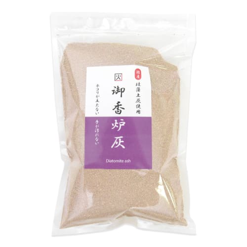 Tenpoudo Weihrauchasche für buddhistische Altäre und Räucherstäbchen, 300g, Hergestellt in Japan, Staubfrei, Kieselgur-Asche, Hilft, die Hände sauber zu halten