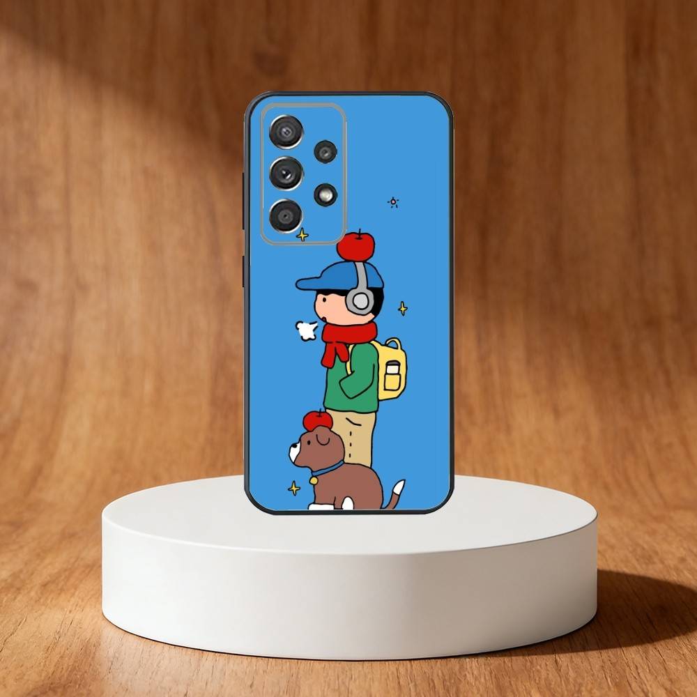 Cute Cartoon Couple Phone Case For Samsung S25,S24,S21,S22,S23,S30,Ultra,S20,Plus,Fe,Note,10,9,5G Black Cover