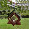 Hanging Birds Feeder Geometric Platform Feeder with Roof Outdoor Rainproof Feeder House Attracts Cardinals Goldfinches Tits for Balcony Yard