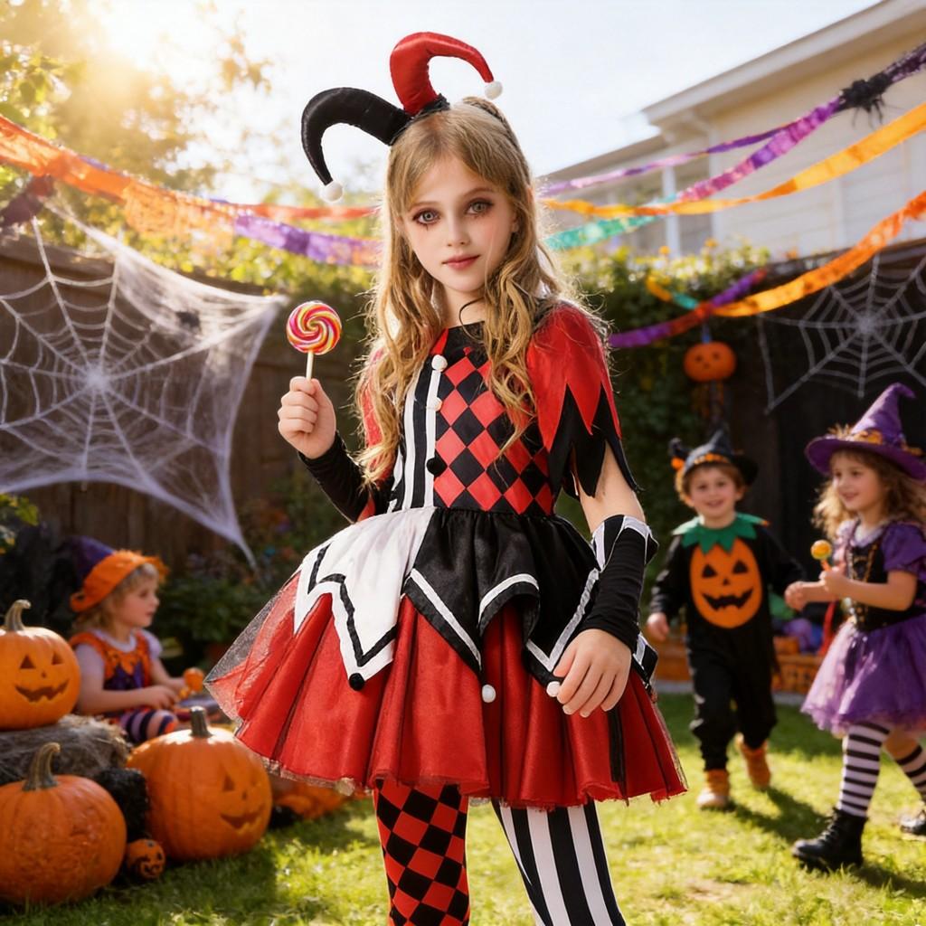 It Clown Themed Childrens Costume Dress With Polyester Fabric For Halloween Party And Festival