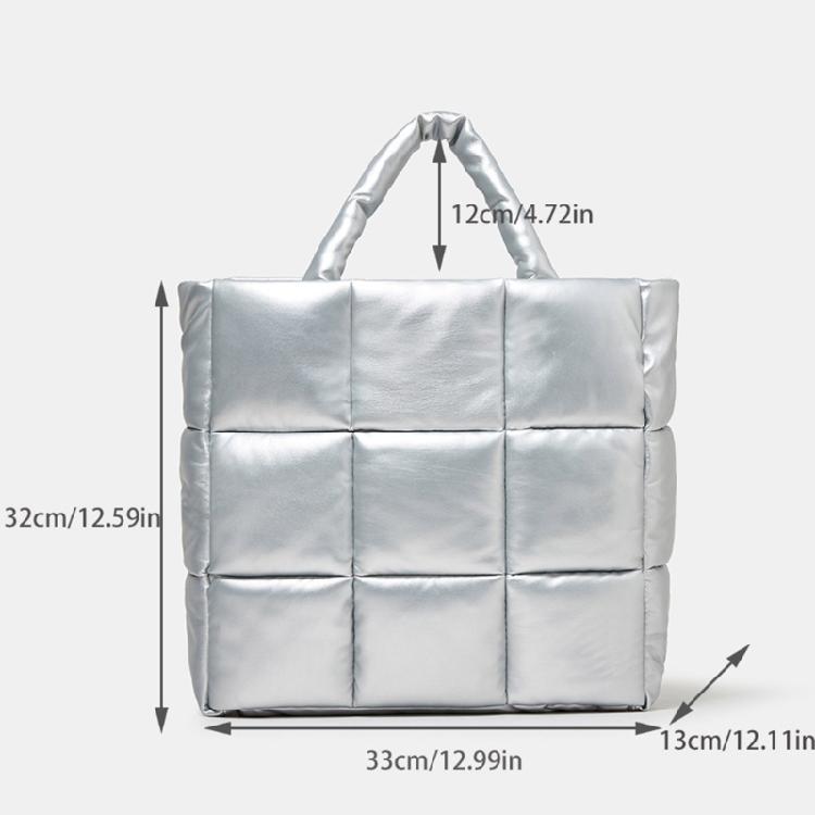 Quilted Handbag with Zip Closure Trendy and Roomy Shopper Bag for Women Girls