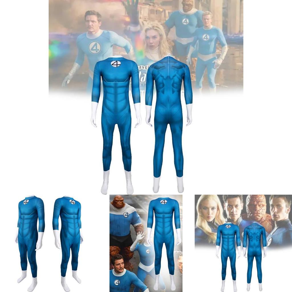 Fantastic Four Marvel Cosplay Jumpsuit For Roleplay Halloween Costume Unisex