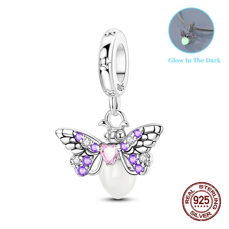 Classic Copper Beads Luminous Firefly Star Chameleon Charms Pendants Fit Original Bracelet Diy Jewelry For Woman