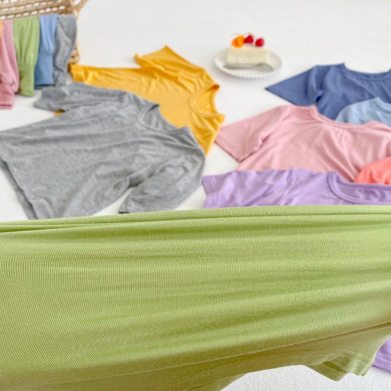 2024 Kids Summer Air-Con Pajama Set: High-Waist Modal Belly Protection for Boys and Girls