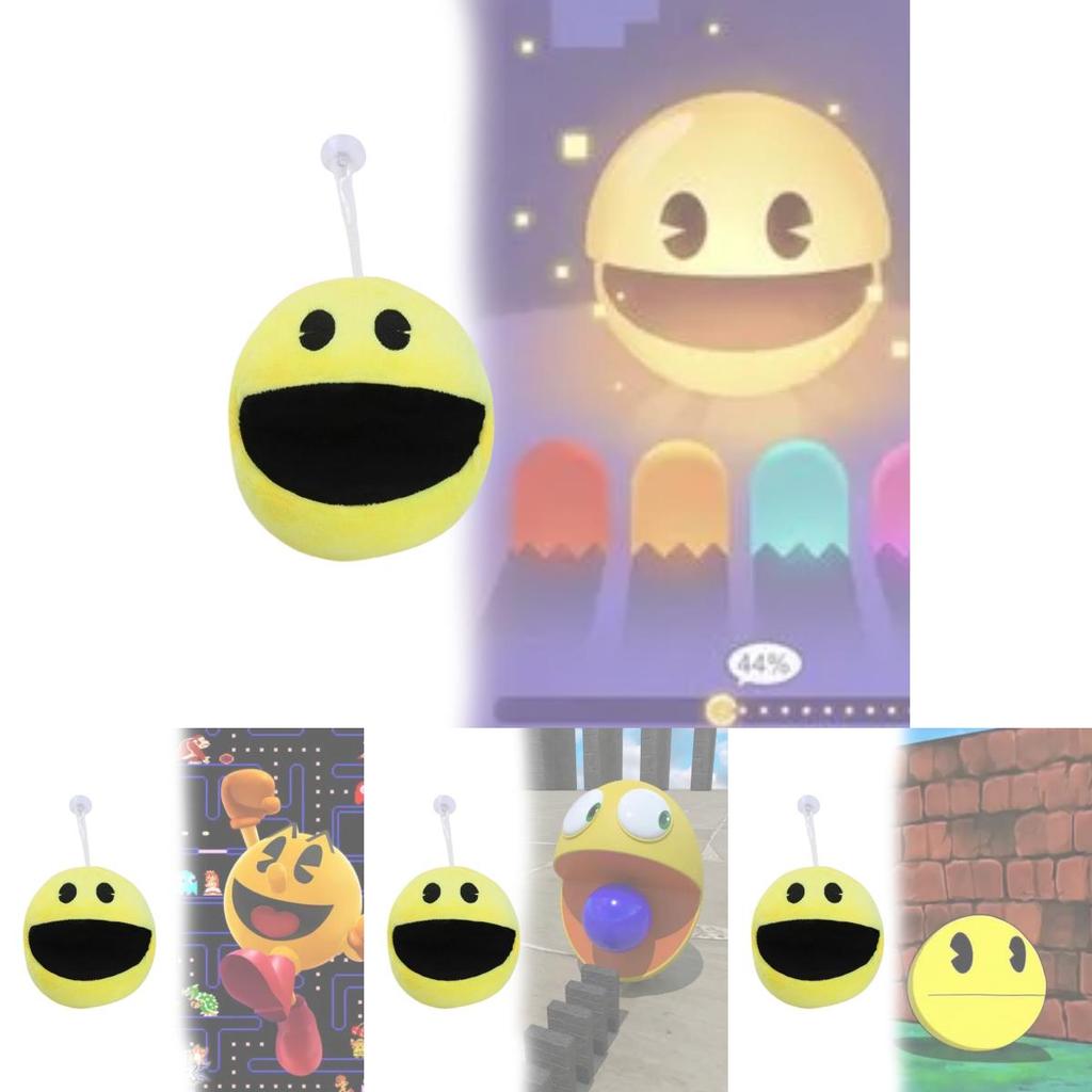 Pac Man Character Plushie Bright Yellow 15cm Soft Filled Toy For Collectors