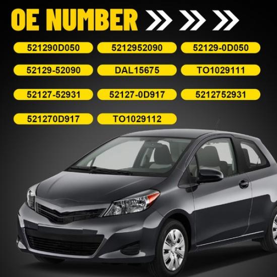 Black 2X Front Bumper Tow Hook Cover Replacement Set For Toyota Yaris 2012-2014