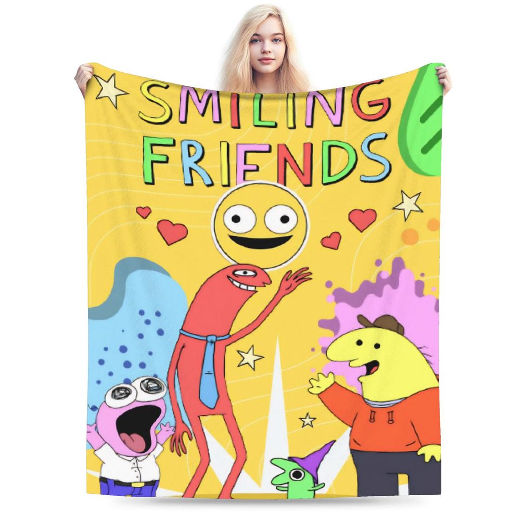 glep smiling friends Gift Blanket For Men Women Warm Cozy Fluffy  Throw Blankets for Bed 50x60 Inches Multiple Sizes
