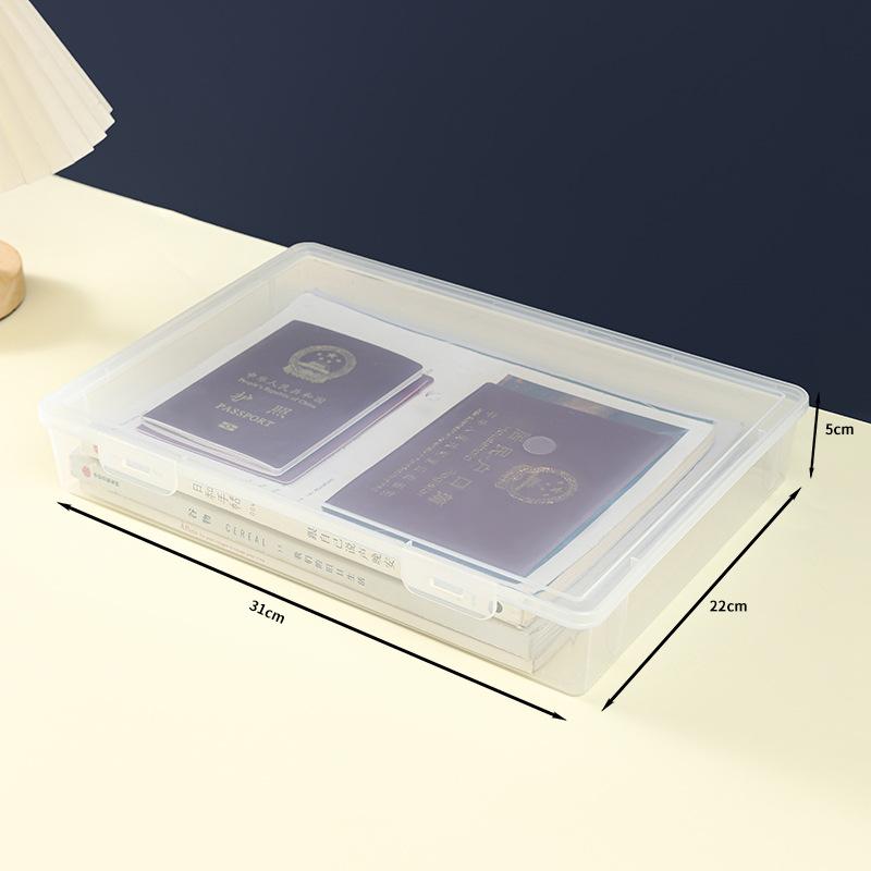 Desk Book Storage Box A4 File Plastic Transparent Student Test Paper Stationery Office Sorting Id Box