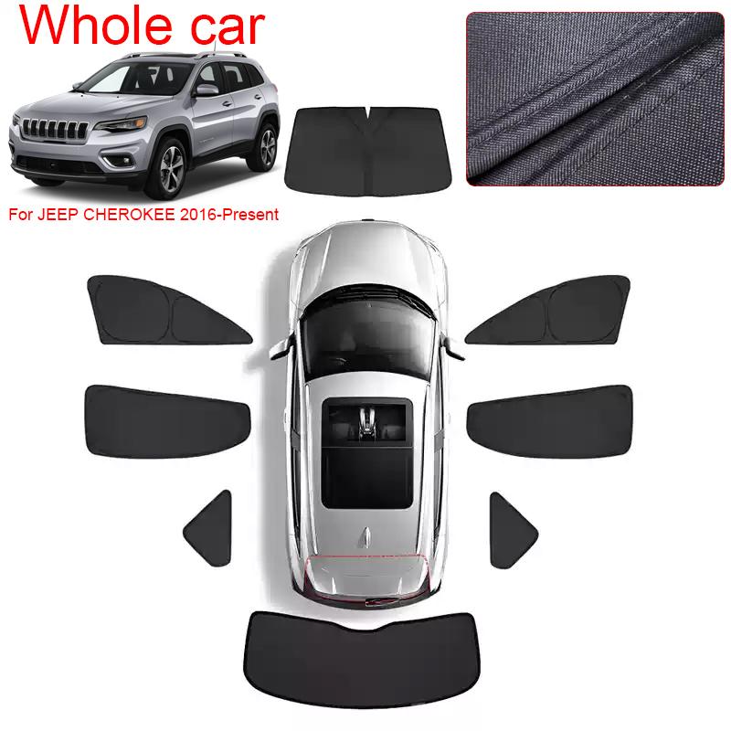 Car Black Window Privacy Sunshade For JEEP CHEROKEE 2016-Present Auto Anti-UV Heat Insulation Protect Cover Interior Accessory
