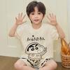 Boys Cotton Pajamas Set Short Sleeve Cartoon Print Kids Sleepwear Ages 8 Teens Home Wear