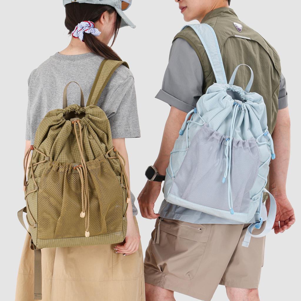 Schulrucksack Japanischer hochdichter Canvas Kordelzug Outdoor-Rucksack Große Kapazität Lässig Einfach Spritzwassergeschützt Leichtgewicht Bergsteigen Wandern Tasche
