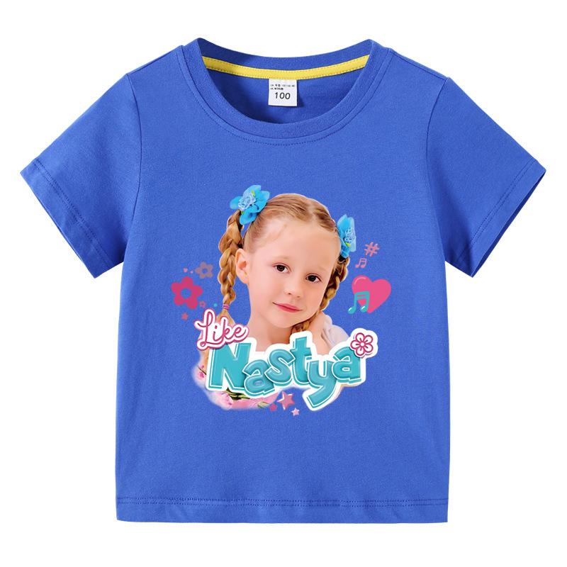 Children's Cute Nasteja Show Clothes Fun Cool Summer T-Shirt Children's Tops Girls' Clothing