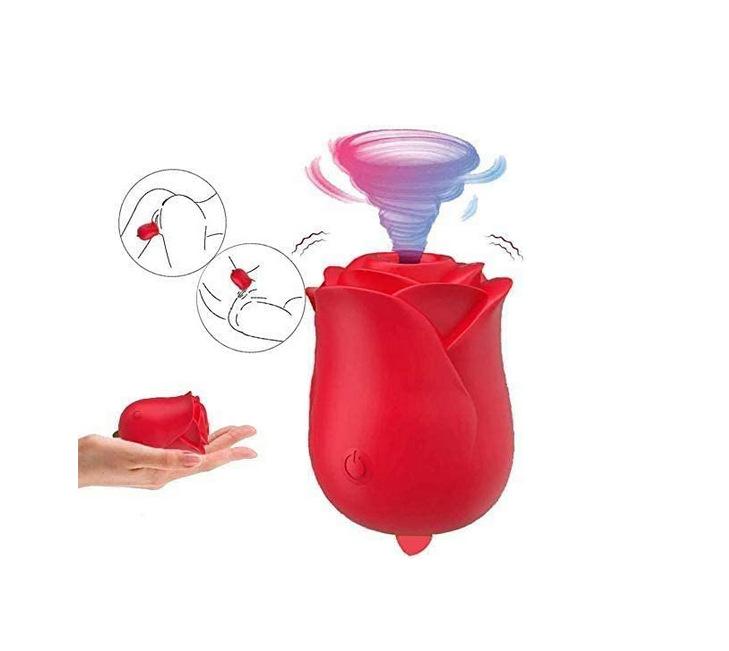 Vibrator Silicone Rose Clitoral Suction Masturbator Sex Toys for Woman Sucking Pump Women Sucker Tongue Lick Clit Stimulator