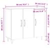 Sideboard Sonoma Oak 90 X 34 X 80 Cm Particleboard