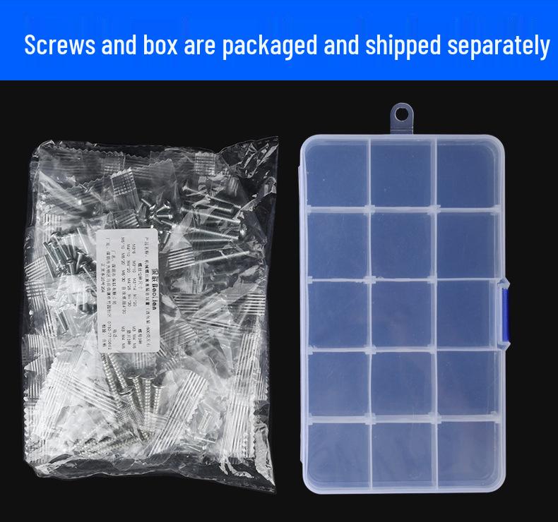 Household Screw Set: Self-Tapping Screws, Nuts, Washers, and Box