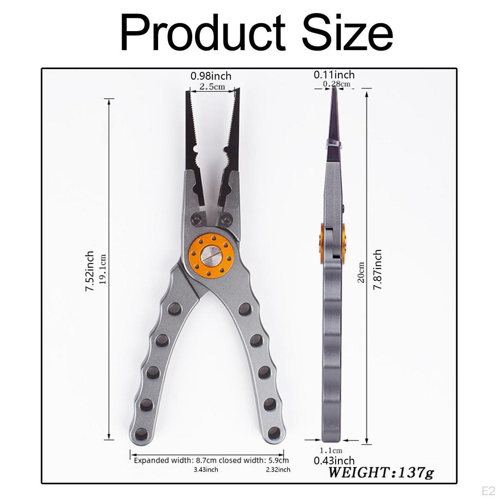 Fishing Pliers Scissors Hook Remover Saltwater Resistant Multi Tool Portable Fishes Lip Gripper Ice
