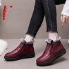 Old Beijing Cloth Shoes with Imitation Leather Surface Thickened and Velvet for The Elderly Mother's Shoes Women's Boots Winter Women's Shoes