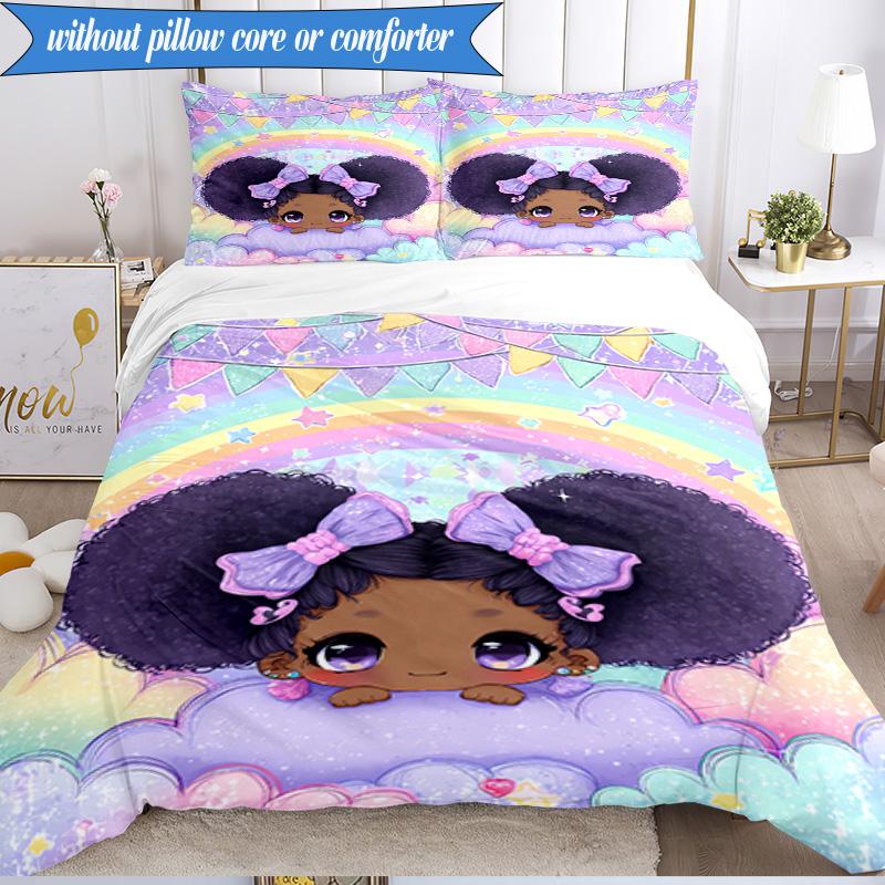 Black Princess Magic Celebration 3pcs K-pop music group Bedding set,Ideal for Bedroom, Dormitory,Including Duvet Cover And 2pcs Pillowcases,Fan gifts