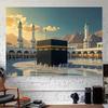 2D Islamic Kaaba Backdrop, Mecca Pilgrimage Scene for Ramadan & Eid Decor