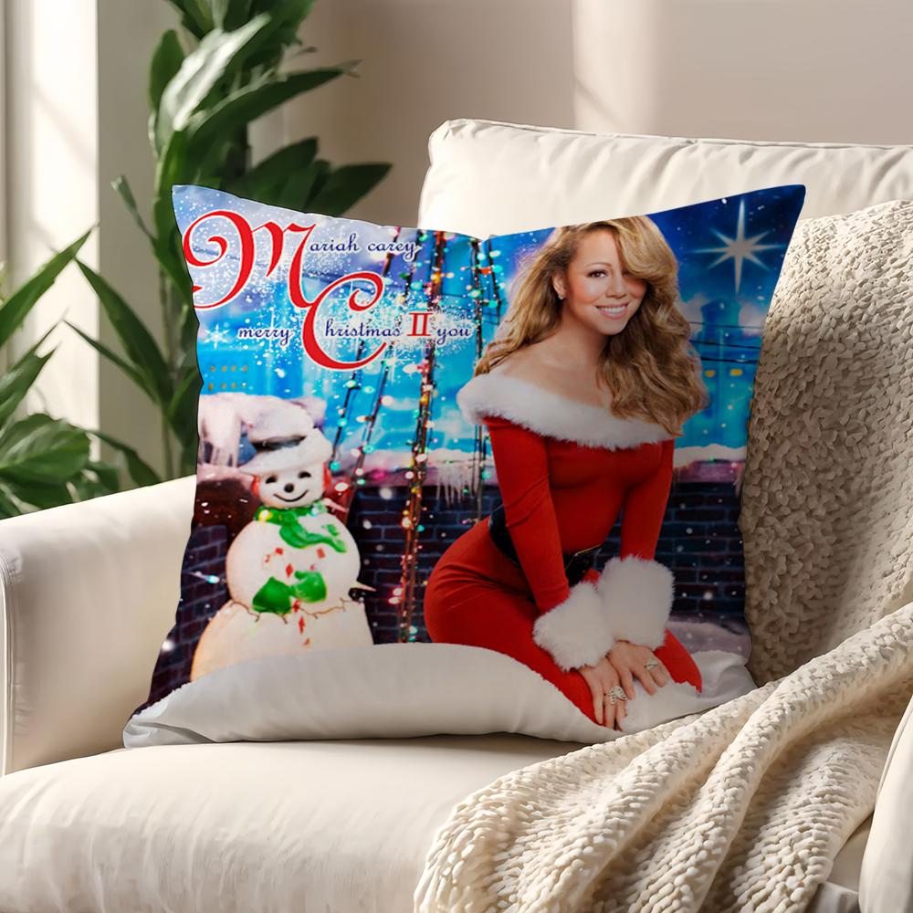 Singer M-Mariah Carey Merry Christmas Cushion Cover Pillow Cover Decoration Room Home Sofa Living Office Car Nordic Simplicity