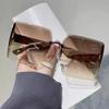 Fashion Square Damen Sonnenbrille mit Farbverlaufslinsen und übergroßem Rahmen für Damen im Freien mit UV-Schutz und großem Rahmen