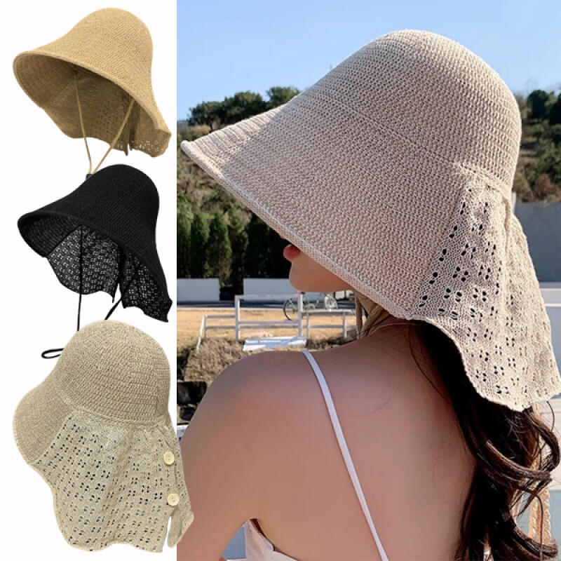 Wir Дышащая вязаная панама с защитой шеи brown