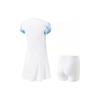 Li Ning Badminton Series Logo Print V-Neck Pullover Short Sleeve Dress Women Dresses Standard-White ASKT096-1