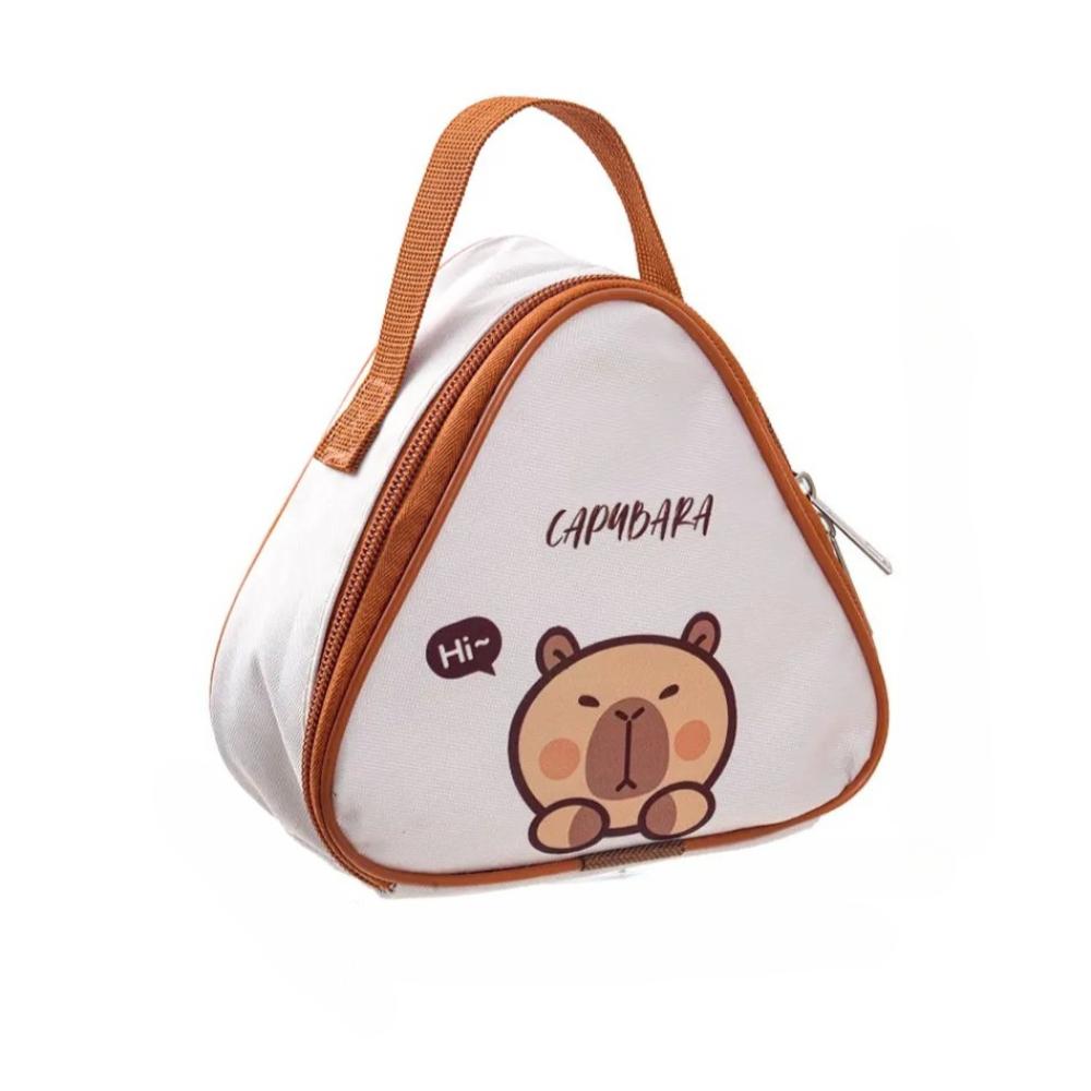 Triangle Bento Bag Portable Insulated Breakfast Bag Oil Proof Waterproof Lunch Box Bag Reusable Cooler Bag for Home School