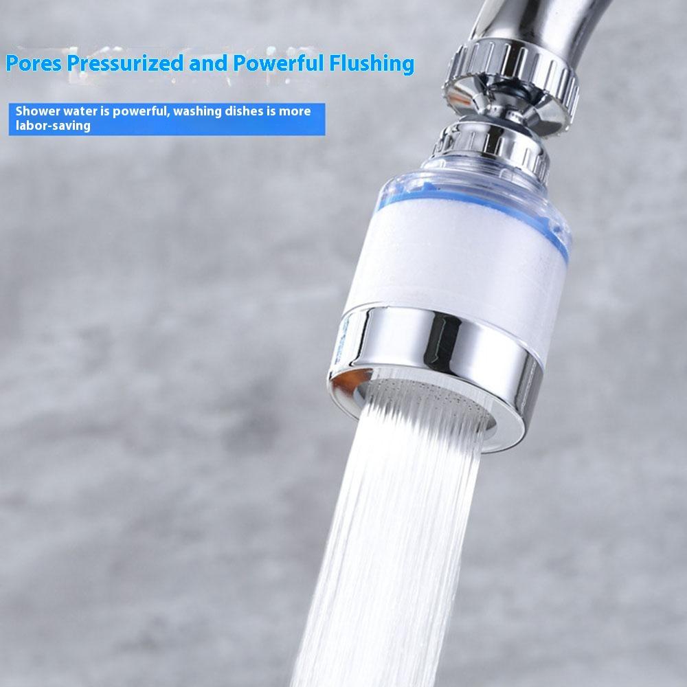 Faucet Filter Splash-Proof Aerator Kitchen Tap Rotating Spout with Universal Connector + Spare Filter Element
