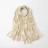 Women's Silk Scarf: Pure Color Long Headscarf with Gold and Silver Threads