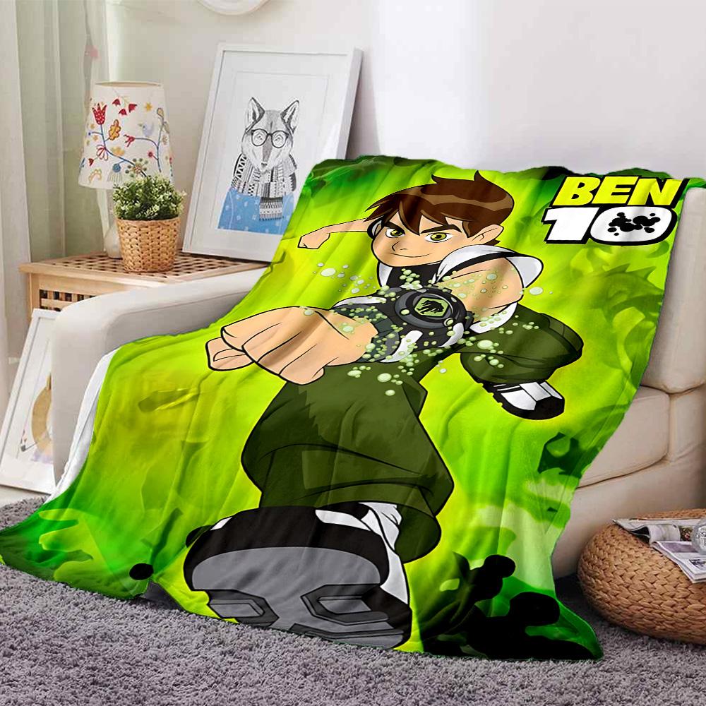 1pc Ben Alien Force Flannel Blanket for Super Soft Cute Comfort Blanket for Travel Bedding Couch Sofa Blanket Y73062