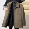 Veste en Coton Homme Printemps et Automne Veste Business Casual Vêtements de Papa Veste à Boutons et Revers Vêtements pour Homme