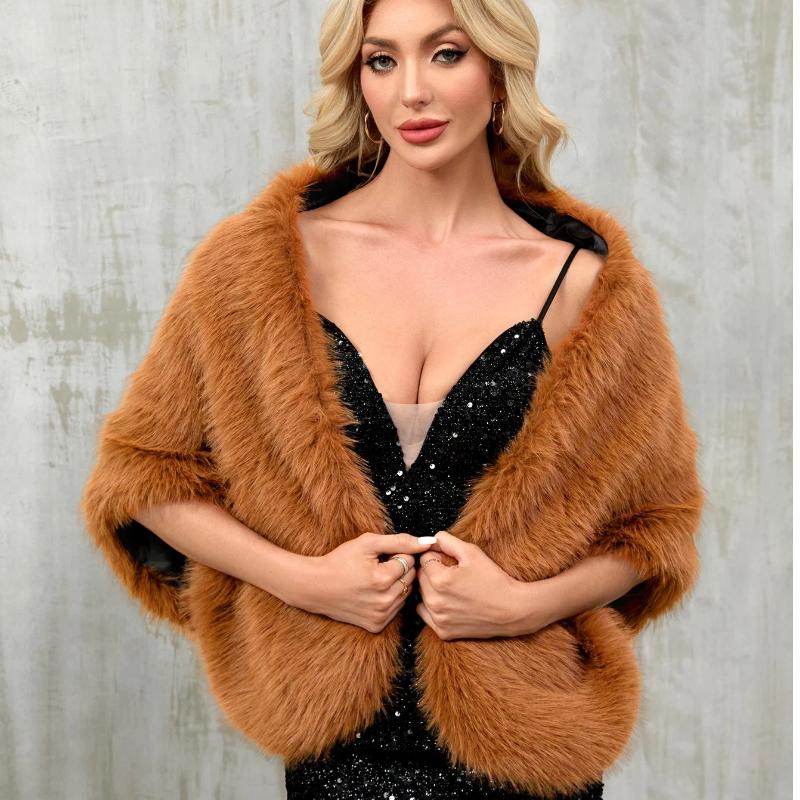 Shawl Imitation Fur Fox Fur Big Shawl For Women