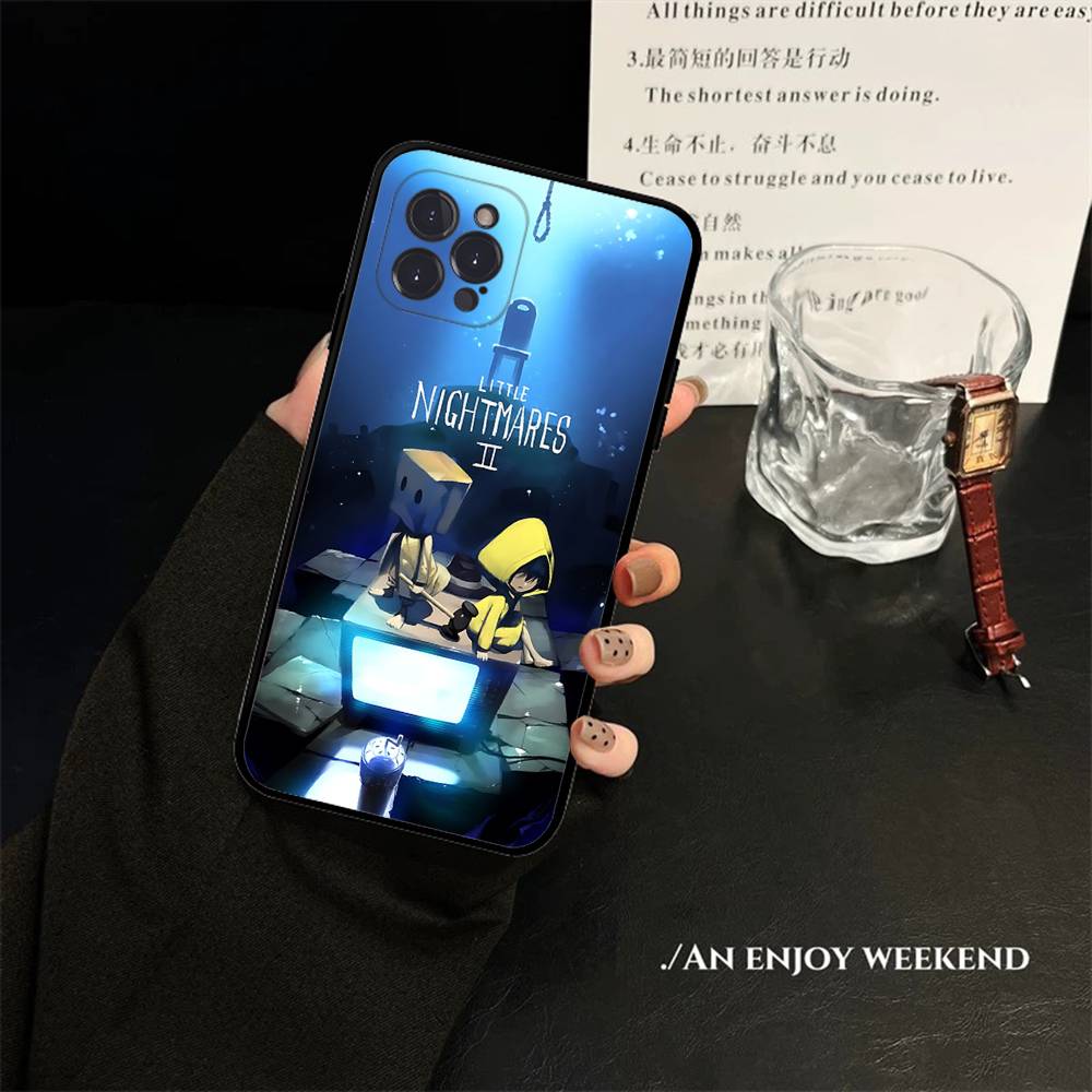 Game L-Little Nightmares Anime Phone Case For IPhone 16 Pro Max 15 17 Plus 14 13 12 Mini 11 Black Cover