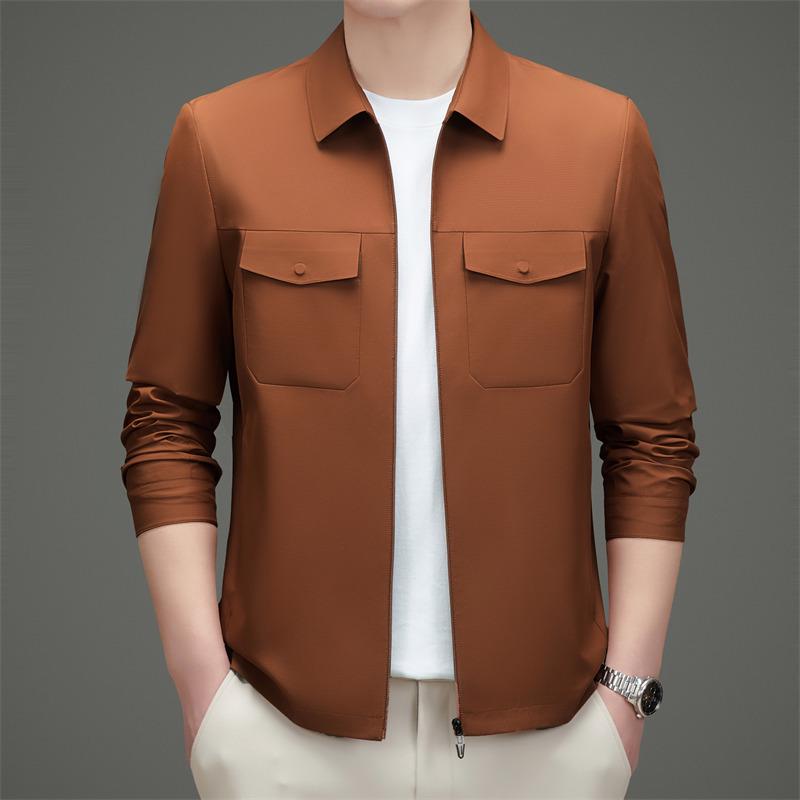2026 Men's Spring Lapel Zipper Jacket: Casual, Trendy, and Versatile for Middle-aged Dads