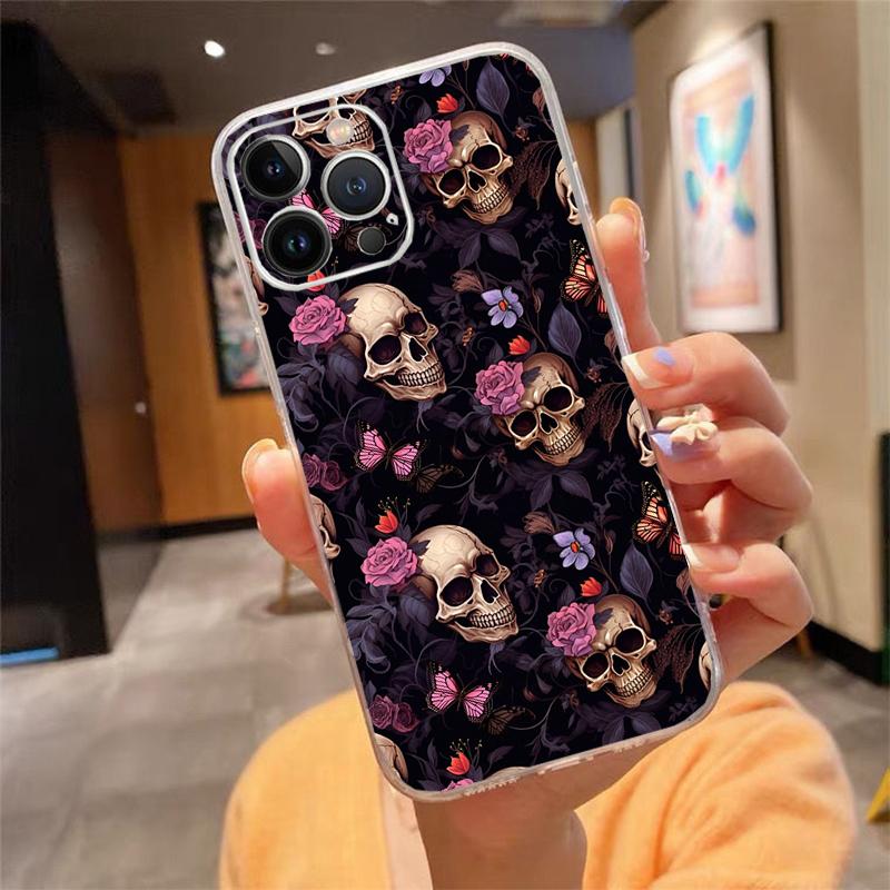 

Skull Phone Case Carcasa Funda For iPhone 17 Pro Max Air 16 15 14 13 Pro Max 15 16 Pro 15Plus Case iPhone 17ProMax