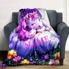 Cute Unicorn With Colorful Flowers And Butterflies Home Customize Your Name Blankets Soft Cozy Lightweight Versatile For All Seasons Perfect For