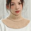 Warm Knitted Fake Collar Women Turtleneck Ruffles Knitted False Fake Collar Detachable Neck Warmer Winter Windproof Fake Collars