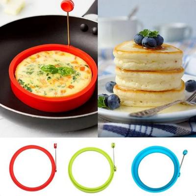 Neuer Silikon-Spiegelei-Pfannkuchenring, Omelett, Spiegelei, runder Former, Eierform zum Kochen, Frühstück, Bratpfanne, Ofen, Küche