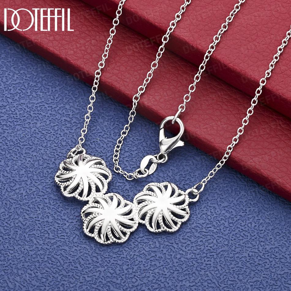 925 Sterling Silver Firework-Shaped Pendant Necklace Fashion Jewelry 45CM